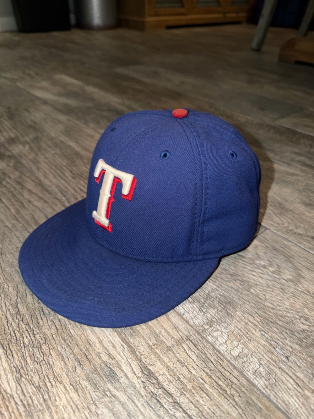 Texas Rangers 6 7/8 New Era Royal Blue Cap with White & Red 'T' Patch